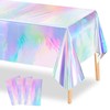 3 Pcs Iridescent Waves Tablecloths Ocean Wave Tablecloths 54 x