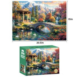 300 Piece Puzzles for Adults, Swan Forest Puzzle 300 Pieces Jigsaw Puzzles Recycled Cardboard Paper Puzzles Difficult Challenging Puzzles Perfect for Family Games 20.5 * 15IN