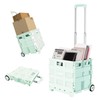 Foldable Rolling Cart with Noiseless Wheels: Portable Trolley Cart for