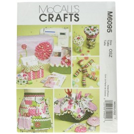 McCall's Patterns M6095 Sewing Machine Cover, Apron, Pattern Boxes, Container, Organizer, Pin Cushions and Button Doll, One Size Only