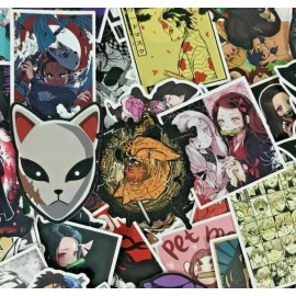 CoolSticks 50pc Random Demon Slayer Anime Phone Laptop Wall Decal Peeker Sticker Pack