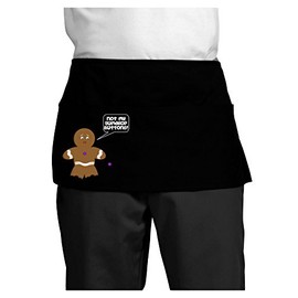 TooLoud Not My Gumdrop Buttons Gingerbread Man Christmas Dark Adult Mini Waist Apron - Black - One-Size