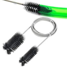 YUNYAN Pipe Cleaning Spiral 155 cm Stainless Steel Brush Nylon Double End Canister Filter Hose Cleaning Brush Aquarium Cleaning Brush for Water Hose Air Hose Filter Black