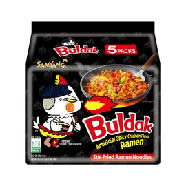 Samyang Spicy Chicken Ramen Roasted Noodles, Buldak Artificial Spicy Chicken flavor 4.94 oz (5 Packs) Original