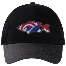 Kids Youth Fishing Sun Hat Mesh Back Adjustable Baseball Trucker Cap for Boys Girls Black/Grey