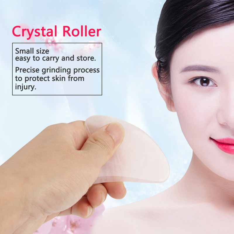 Natural Double Head Rose Quartz Jade Stone Roller & Scrapping