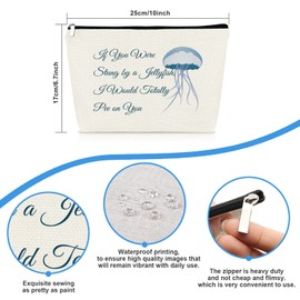 Funny Best Friends Friendship Gifts Jellyfish Lover Gifts Makeup Bag Cosmetic Bag for Women Christmas Graduation Birthday Gifts for Friend Bestie BFF Sister Gifts True Friends Gifts Travel Pouch