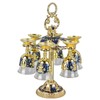 6Pcs Chinese Chalice Retro Style Zinc Alloy Glass Embossed Flower