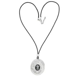 collezione alessandro Long Necklace Gemme Eleganze with Large Metal Pendant and Gemme