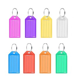 Pack of 10 Key Fobs for Labelling, Key Tags for Labelling, for Luggage, Pets Keys (8 Colours)