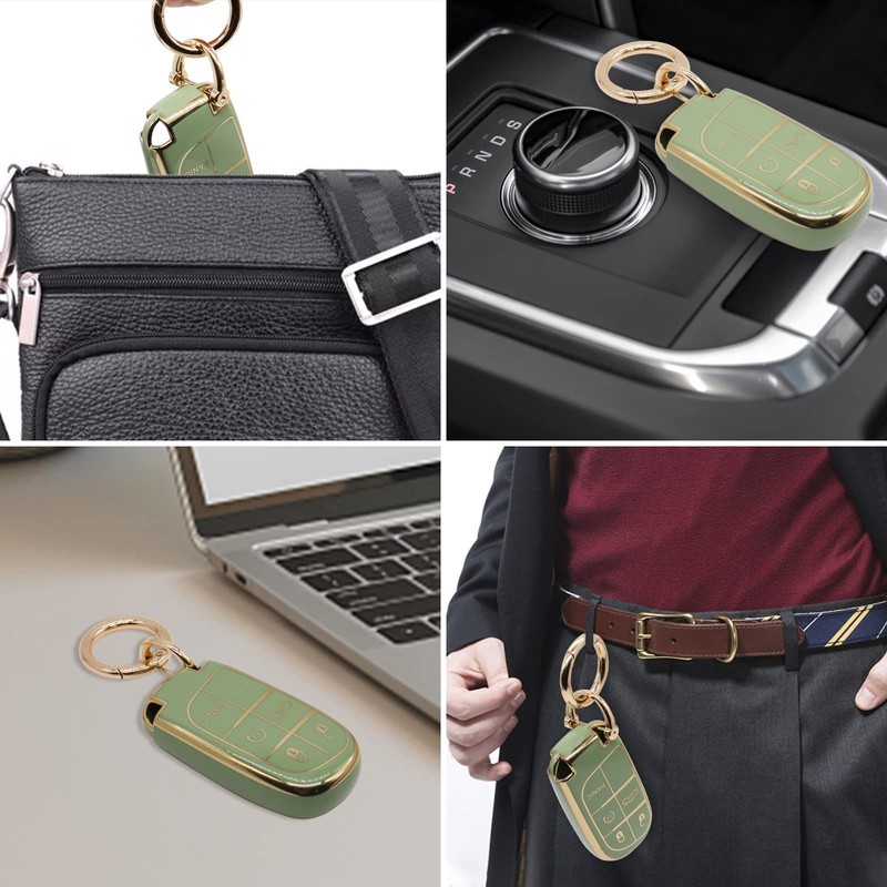 for Jeep Key Fob Cover, Soft Full Protection Key Case