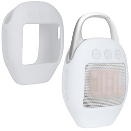 Lebakort Silicone Cover Compatible with JBL Clip 5 Portable Bluetooth Wireless Speaker (White Cover)