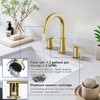Bathroom Faucets for 3 Hole Sinks, Hurran 8 Inch Brushed