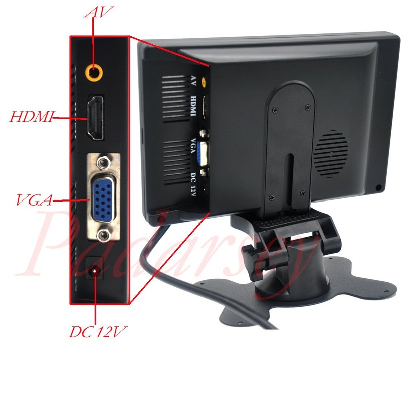 Pardarsey 7 Inch Monitor HDMI 1024 x 600 HD TFT