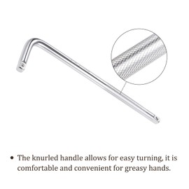 Kozelo Breaker Bar - [3/8 Inch Drive] L Shape Socket Wrench Extension for Car Mechanical Equipment Repair Use, CR-V Steel