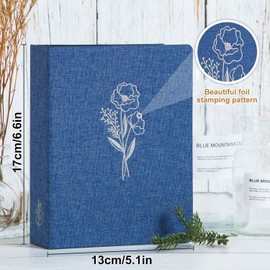 Lanpn Photo Album 4x6 100 Pictures 2 Packs, Small Mini Capacity Linen Photo Book Sets, Each Pack Holds 100 Top Loader Vertical Only Picture for Kids Boy Girls Blue