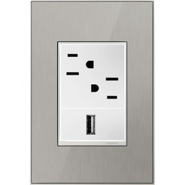 Adorne AWM1G3MS4 1-Gang + Wall Plate in Brushed Stainless
