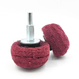 5PCS Non Woven Abrasive Buffing Wheels Polishing Wheel Drill Attachment Set, 2 Inch Scouring Pads Abrasive Mushroom Wheel Polishing Wheel with 1/4" Shank for Polishing Scrubbing and Cleaning Surface