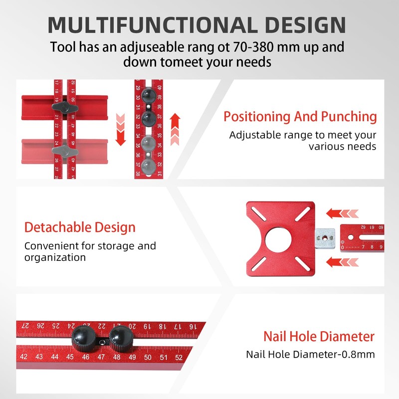 4 in 1 Router Milling Groove Bracket,Cabinet Hardware Jig and