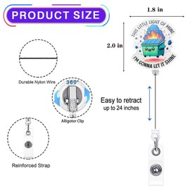 Cute Badge Reels Retractable for Nurse, Funny Dumpster Fire ID Name Card Badge Clip for RN LPN CNA Nursing Doctor Teacher Nurse Accessories for Work