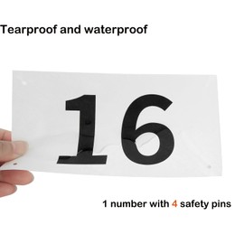 Palhyte Running Race Bibs with Safety Pins 4"x7"Tearproof,Waterproof Running Bib for Marathon Runners Events Sports Games (1-100 Number)