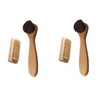 COLLBATH Scalp Brush Set of 4 Wood Pig Bristles Hand
