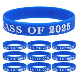 Operitacx Class of 2025 Wristbands, 10pcs Silicone Graduation Wristbands, Congrats Grad Celebrating Bracelets for Graduation Party Favors Supply
