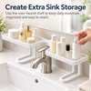 50cm Over-Faucet Sink Shelf for Bathroom Storage – No-Drill Quick-Drain