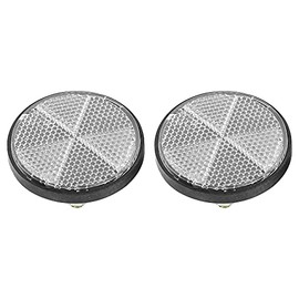 F FIERCE CYCLE Pair M6x1.0 White Plastic Universal Screw Mount Reflective Warning Reflector for Motorcycle Bike