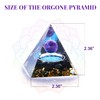 RUOJAS Orgone Pyramid Healing Crystal Meditation Positive Energy Generator Amethyst,