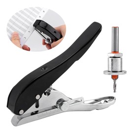 Hole Punch, 8mm Screw Cover Hole Punch Set With Countersink Drill & Wrench, Heavy Duty Hand-Held Hole Punch for Photo Paper PVC Cards Edgebanding(Black)