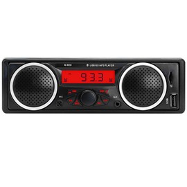 Single Din Car Stereo Bluetooth,1 Din 12V-24V Car Radio with Two Built-in Speakers, Car FM Audio Multimedia Player with USB AUX-in TF Card Port