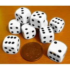 Witzigs Dice, spot-pack of 10 x 16mm. diameter.00563