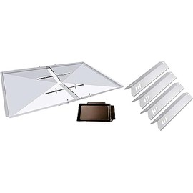 Replacement Grease Tray (24-27 inches width) and Heat Plate Set of 4 for Dyna-Glo BBQ Grill Models DGB494SPB, DGB495SDP, DGP495SDP-D, DGF493BNP, DGB495, DGB515, DGB610, DGF493, DGF510, DGF600