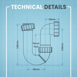 CranPlas | P Trap 32MM | Sink Waste Trap | Kitchen Sink Waste Trap | Universal Sink Pipe Fittings | Easy Installation | Durable Polypropylene | Leak-Proof Design | Fits Plastic, Copper, Lead Pipes
