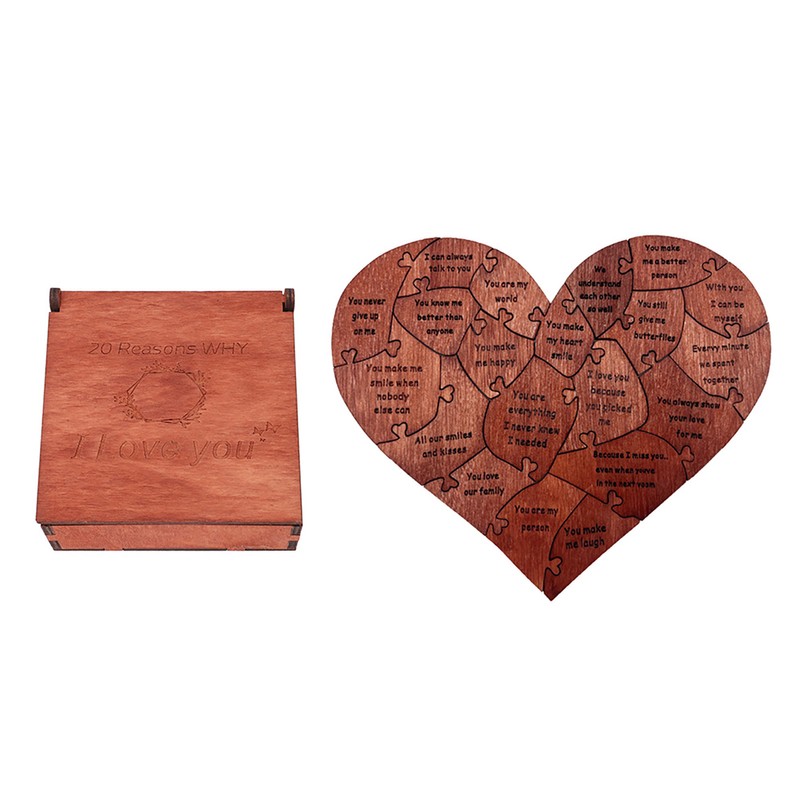 Wooden Heart Puzzle Valentines Day Heart Shape Puzzles Romantic Love