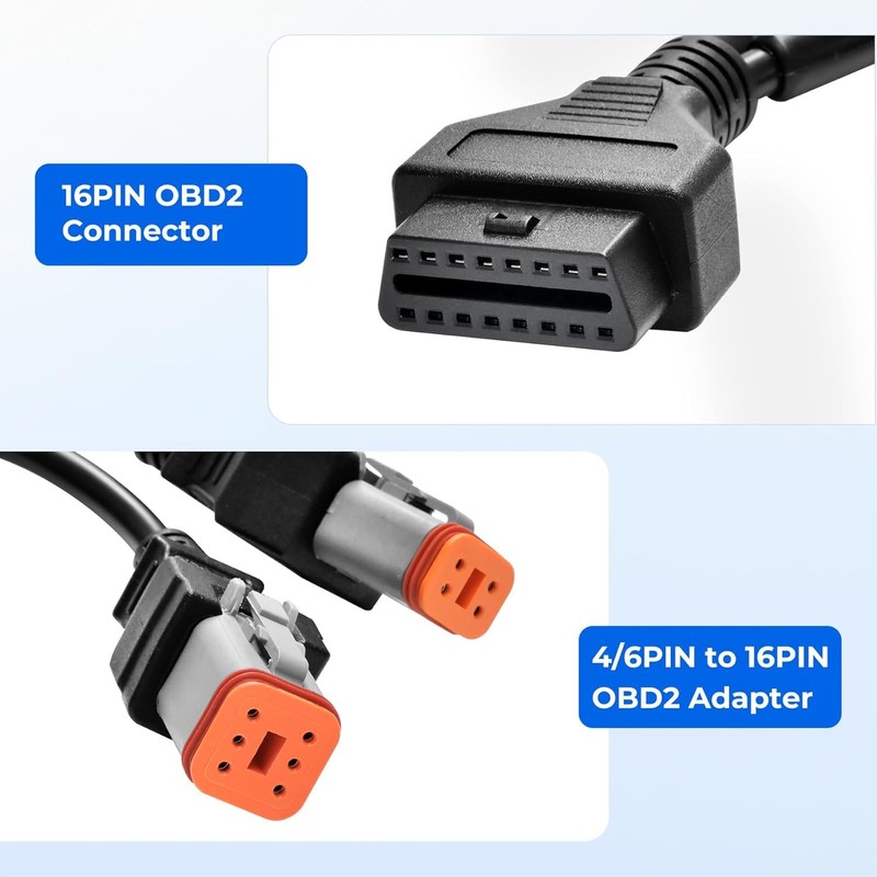 Yalgdlen 4pin+6pin 2 in 1 Connect for OBD Harley Motorcycle