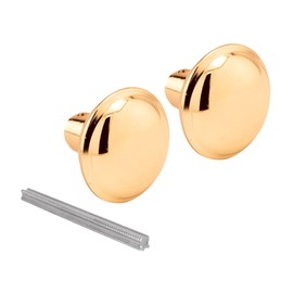 Prime-Line E 2280 Solid Brass Vintage Door Knob Spindle Set, 2-1/4 In. Outside Diameter, Brass (Single Pack)