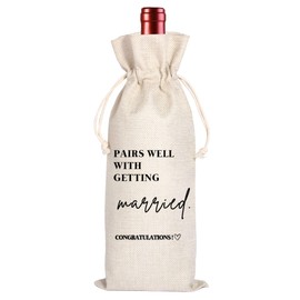 Maydvdv Wedding Wine Bag|Engagement Gift|Engagement Gift for Couples|Gift for her|Engagement Wine Bag|Bride Gift|Pairs Well with Getting Married(11MA10)