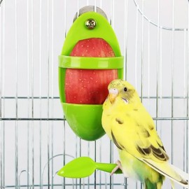2PCS Bird Cuttlebone Holder & Food Feeder - Durable Plastic/Metal Racks for Parakeets, Budgies, Cockatiels, Conures, Lovebirds