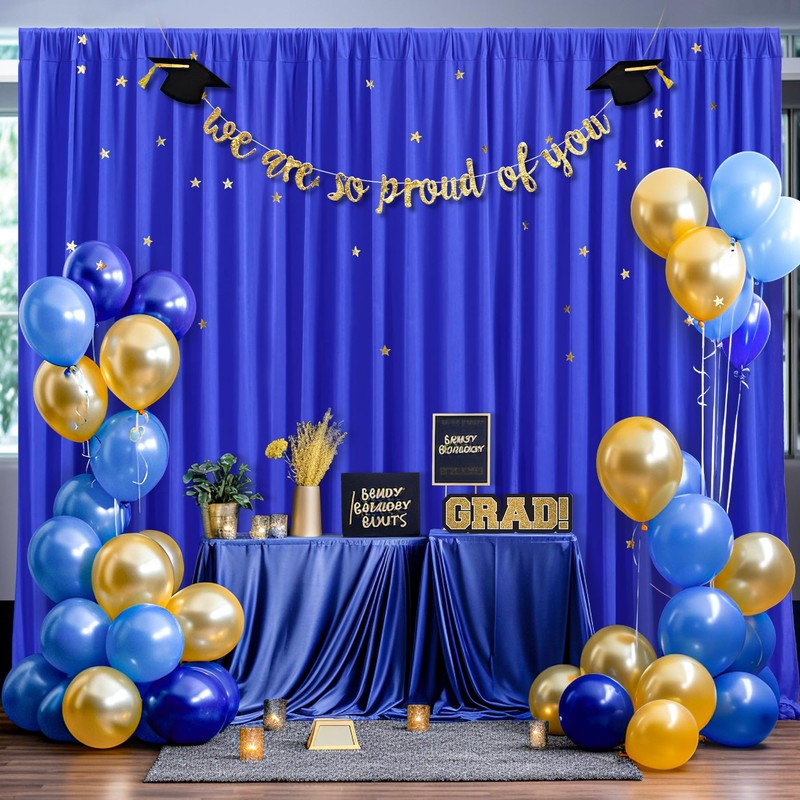 Royal Blue Backdrop Curtain 10x8ft Party Photo Backdrop Drapes 2