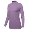 A2Y Basic Solid Soft Cotton Long Sleeve Mock Neck Top