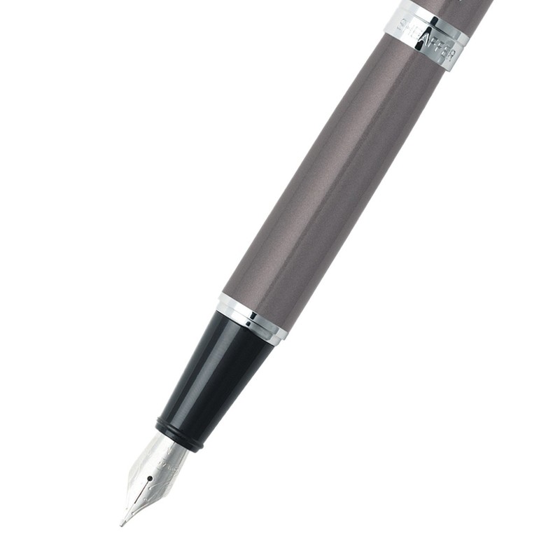 Sheaffer 300, Metallic Grey, Chrome Plate Trim, Fountain Pen: Medium