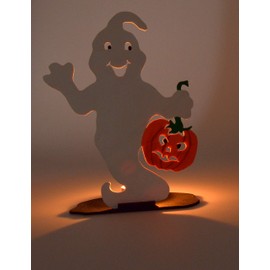 Pebaro 361S Fretsaw Template Ghost 3 mm Plywood DIN A4, Pre-Printed Motif, Saw with Fretsaw Bow, Craft, Paint, Ready, Craft with Wood, Gift Idea, Helloween Decorative Item