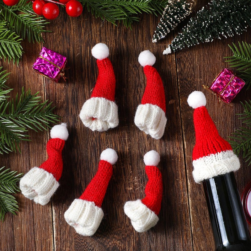 Bencailor 12 Pcs Mini Santa Hats for Crafts Small Christmas