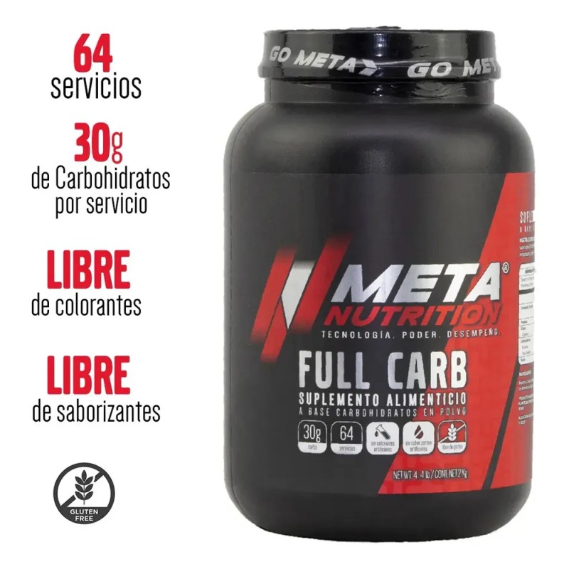 Ganador Meta Nutrition Full Carb 2 Kg Carbohidratos Sabor Sin