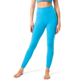 YUNOGA Women's Ultra Soft High Waisted Seamless Leggings Tummy Control Yoga Pants (S, Azure Blue)