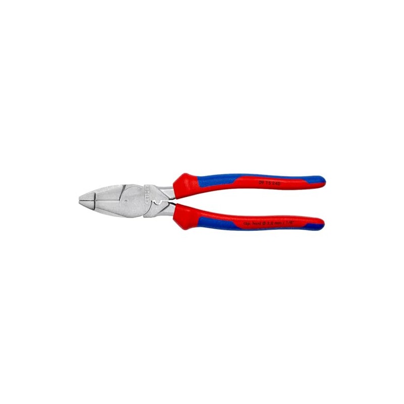 KNIPEX Lineman's Pliers 0915240 Combination Pliers Chrome-Plated with Cable Puller