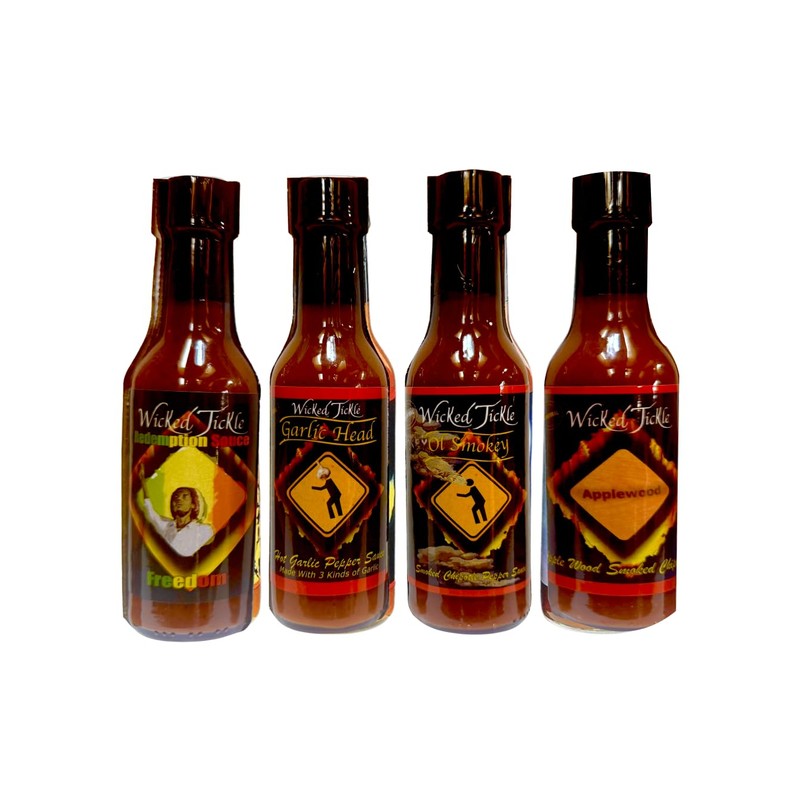 Hot Sauce Gift Set Medium Heat Habanero Wicked Tickle Chipotle