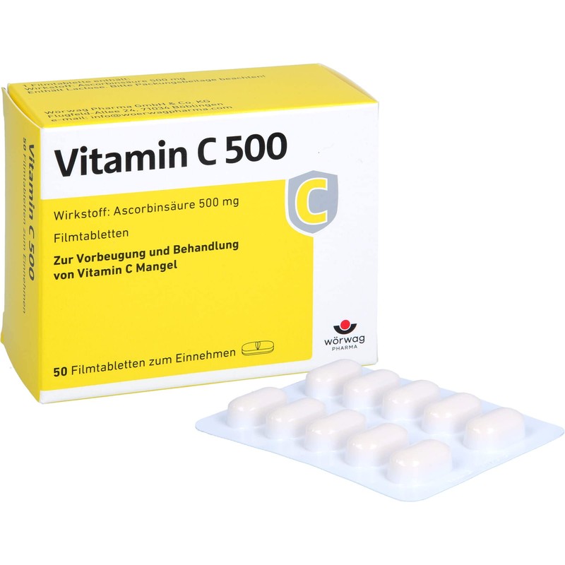 VITAMIN C 500 Film-Coated Tablets Pack of 50
